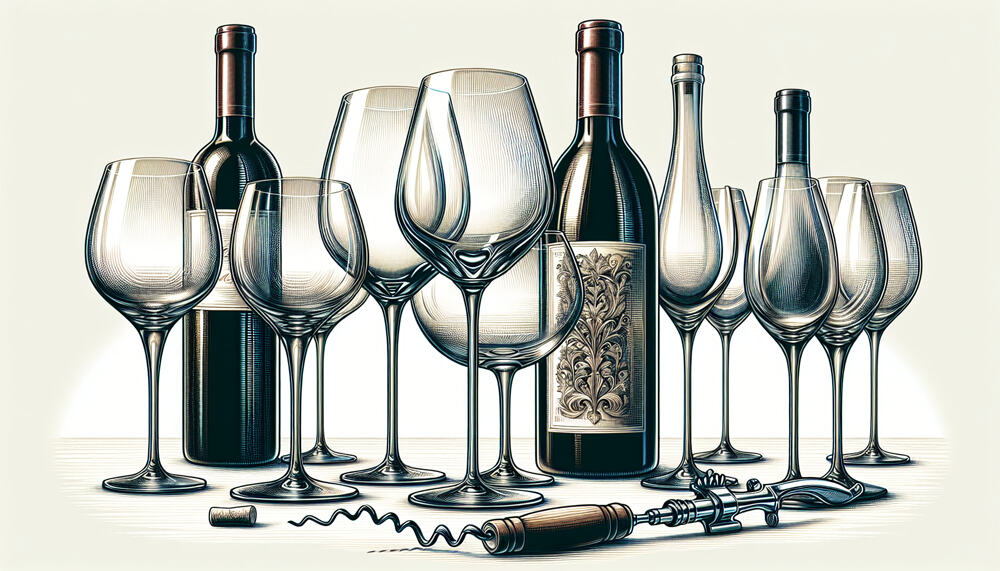 Zusammenstellung Weingläser und Flaschen
